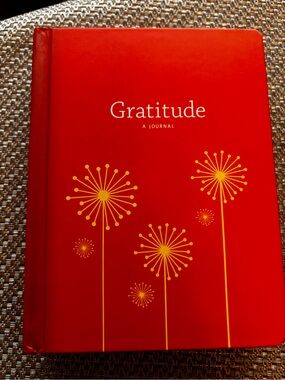 Chronicle Books Gratitude Journal in Red with Gold Floral Accents